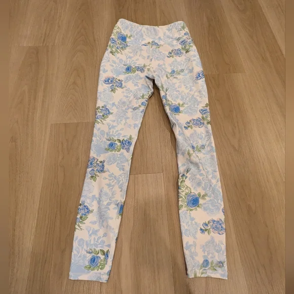 Love Shack Fancy Blue Floral Leggings Size M - Picture 7 of 7
